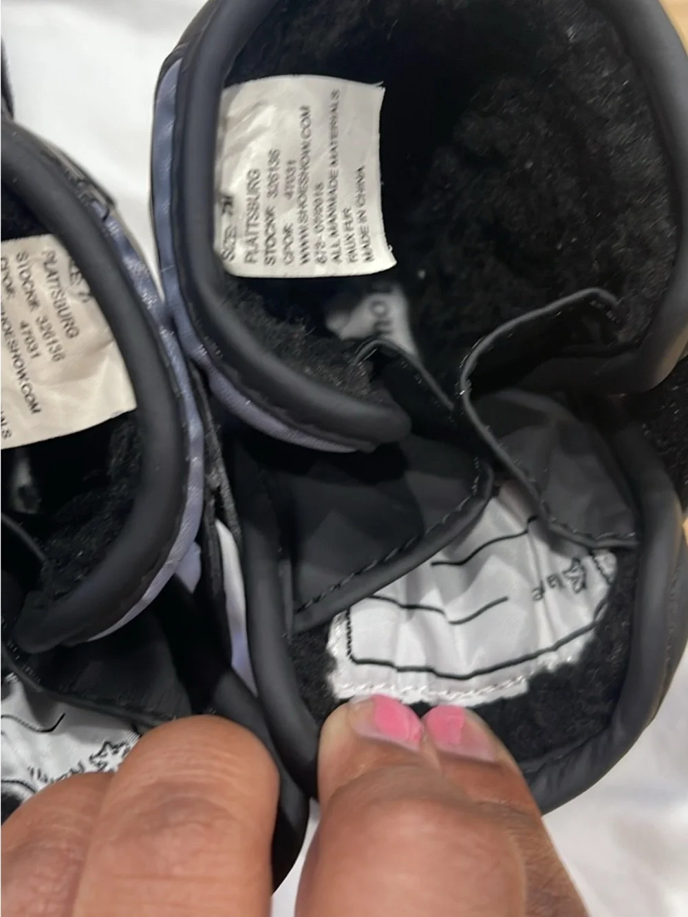Kids Waterproof Black Snow Boots with Adjustable Strap